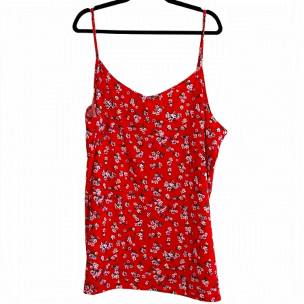 Justify Red Floral Soft & Stretchy Tank Top 3X
